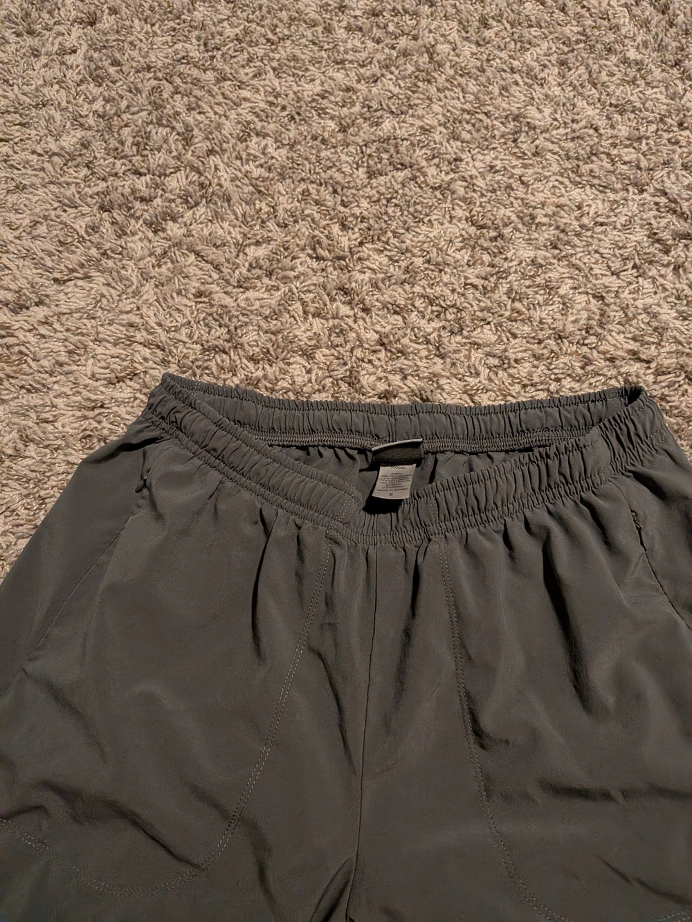 Champion Gray Athletic Shorts Pockets Zipper And Velcro
